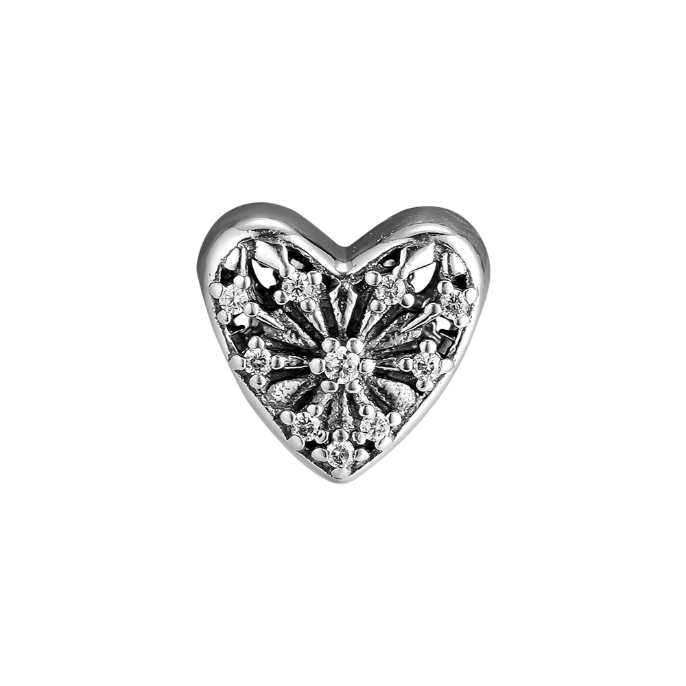 CKK Fit Pandora Браслеты Сердце зимы амулеты 925 стерлингового серебра Шарм бусины для бусина для изготовления украшений Kralen