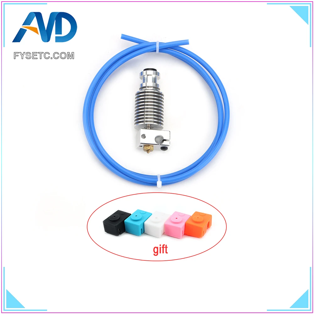 Upgrade HeatSink Extruder Radiator + E3D Hotend Block + V6 Nozzle + 1M PTFE Capricornus Tube For PT100 Prusa I3 MK3