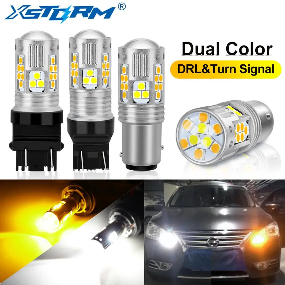 2 шт. двухцветные 1157 BAY15D P21/5 Вт Led T20 7443 W21/5 Вт светодиодные лампы T25 3157 P27/7 Вт Автомобильные DRL поворотные сигнальные лампы автомобильные лампы 12 В|Сигнальная лампа| | АлиЭкспресс