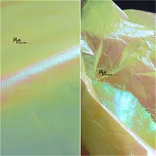 50 см* 100 см/piece соединение 7 цветной лазерный желтый банан Переливчатость защиты воды одежда ткани лучше чем ПВХ