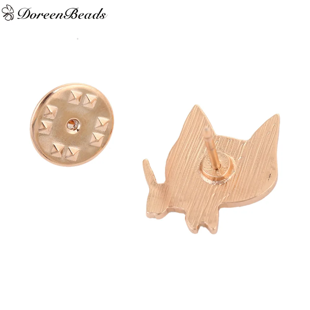 DoreenBeads 1 шт. эмалированные металлические значки на рюкзак с котом броши животными