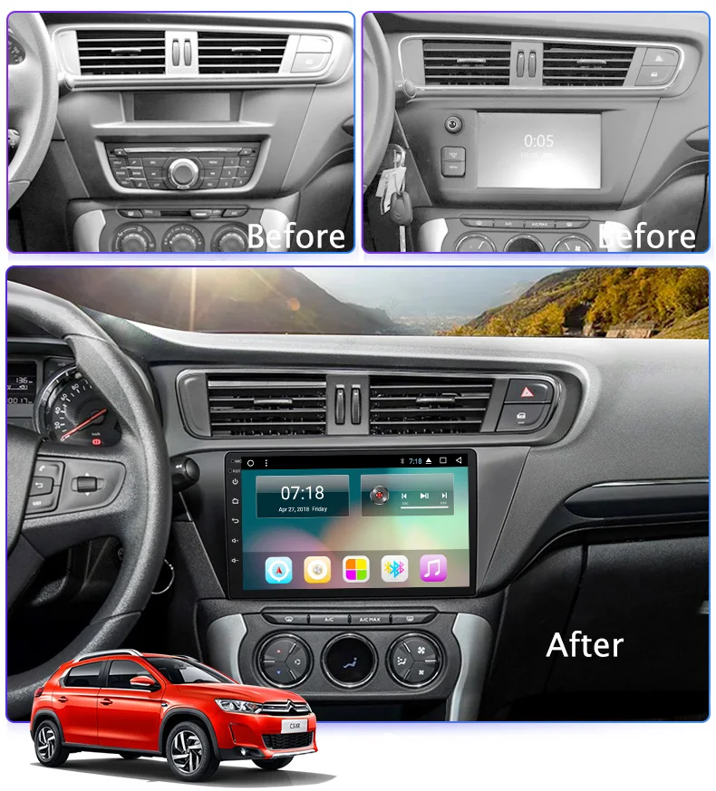 Sale Super Slim Touch Screen Android 8.1 radio GPS Navigation for Citroen C3-XR C3 2014 headunit tablets Stereo Multimedia Bluetooth 1
