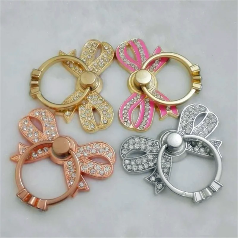 

360 Degree Bow-knot Metal Finger Ring Butterfly Smart Phone Stand Holder Mobile Phone Holder Stand For iPhone Huawei All Phone