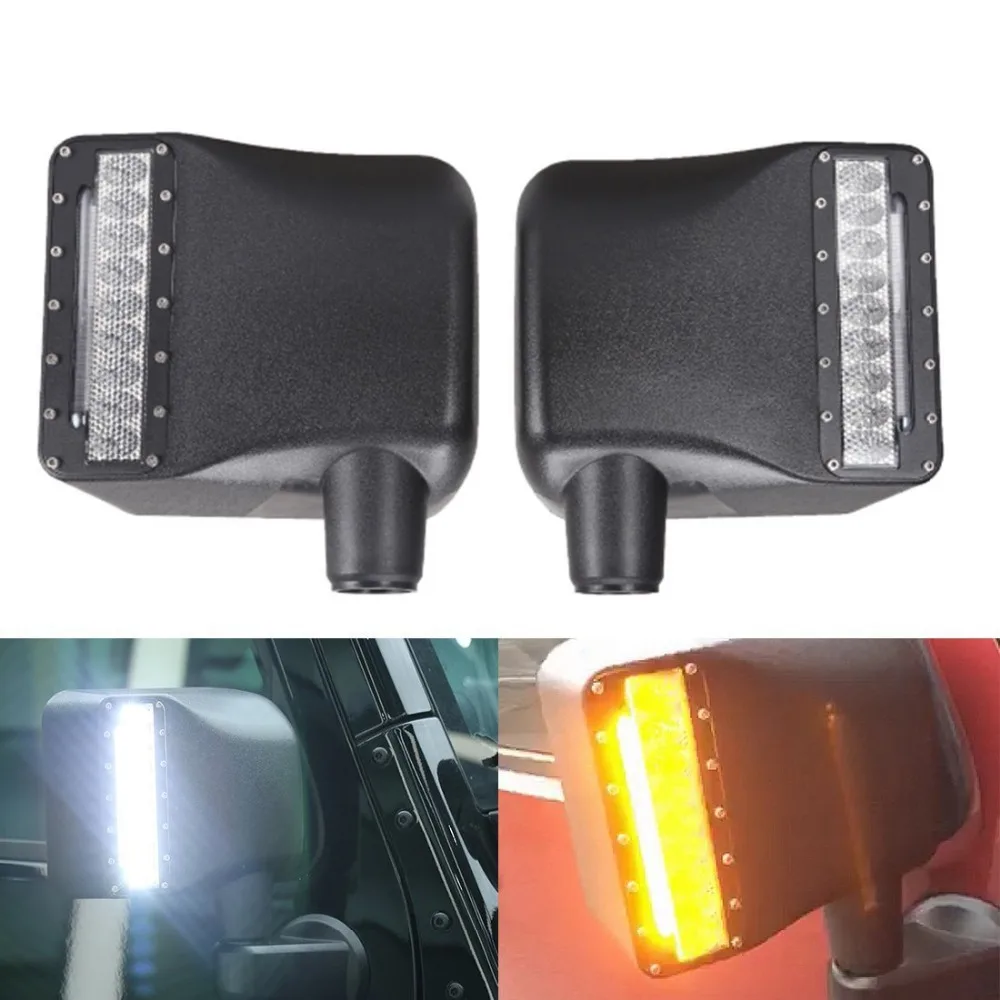 27W 2400LM Passenger Driver LED Side Mirror Light White Light With DRL