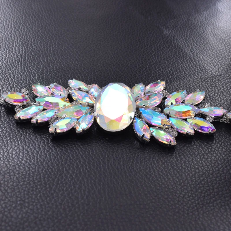 wedding dress belt trim crystal ab (5)