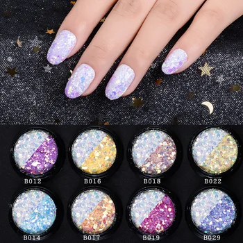 

1 Box New Light Change Powder Dust 0.5g Magic Mermaid Colorful Nail Glitter Sequin Mixed Designs DIY Flake Nail Art Decorations
