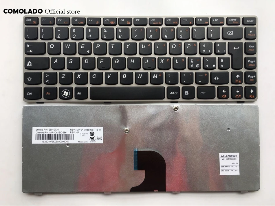 IT Italy keyboard For Lenovo Z360 Z360A Z360G Z360P G360 G360A black with sliver frame keyboard IT Layout