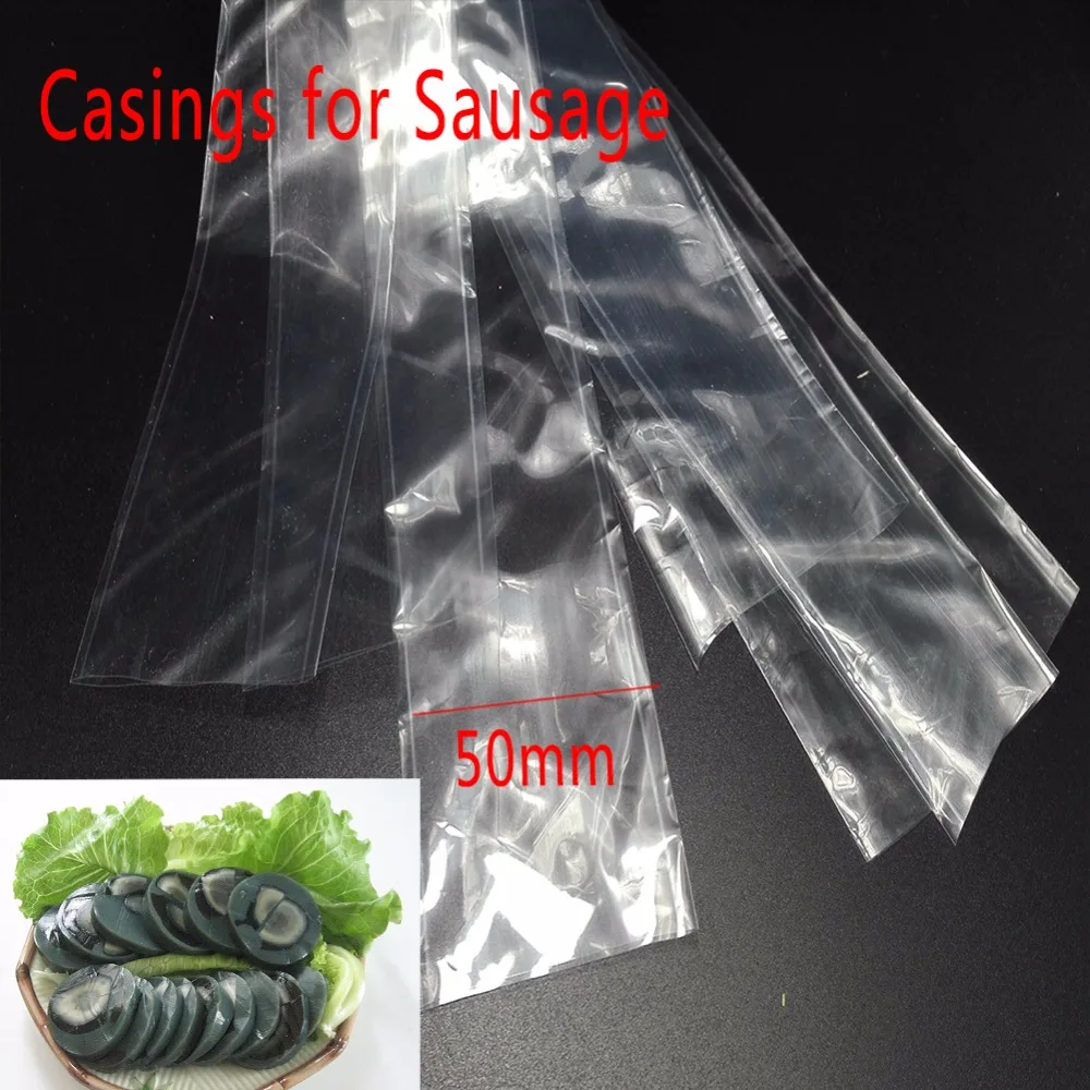2 Meters Food Grade Plastic Casings for Sausage Salami Wide50mm Shell