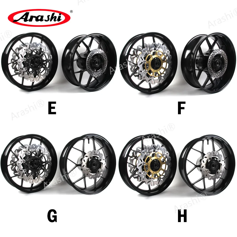 Arashi 1 Set For HONDA CBR600RR 2007 - 2017 Front Rear Wheel Rim Brake  Discs Rotors CBR600 CBR 600 RR 2014 2015 2016 Wheel Rims