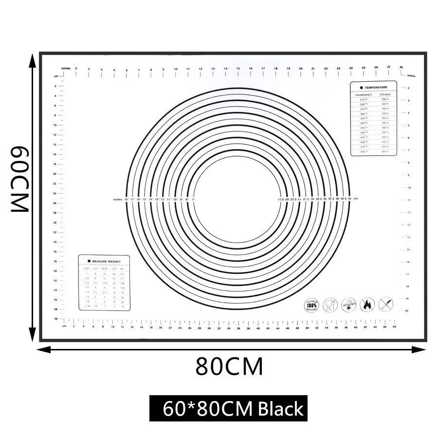 80*60 см/70*50 см/60*60 см/60*50 см Большой размер антипригарный силиконовый коврик для выпечки многоразовый коврик для выпечки инструмент для выпечки пищевой BPA бесплатно