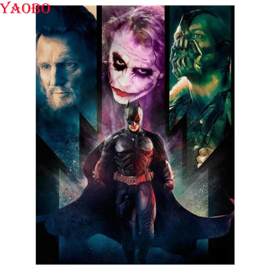 

Super hero,5D DIY diamond painting horror batman embroidery diamond mosaic,movie patterns,full square cross stitch child gift