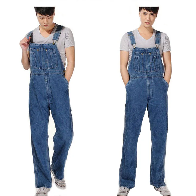 Hot 2018 Men's Plus Size Overalls Large Size Huge Denim Bib Pants Fashion Pocket Jumpsuits Male Free Shipping Brand  