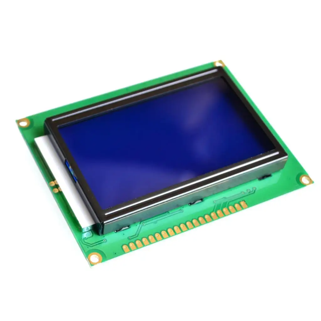 

! 128*64 DOTS LCD module 5V blue screen 12864 LCD with backlight ST7920 Parallel port