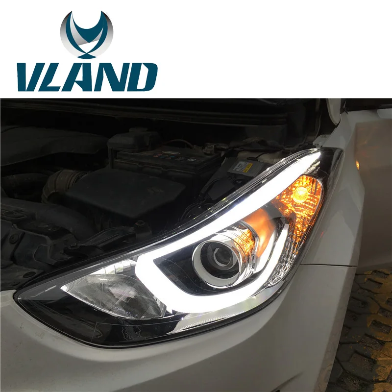 VLAND фабрика для автомобиля фара для Elantra фар 2012 Elantra светодиодный фар H7 ксенона с дневной свет и сигнала