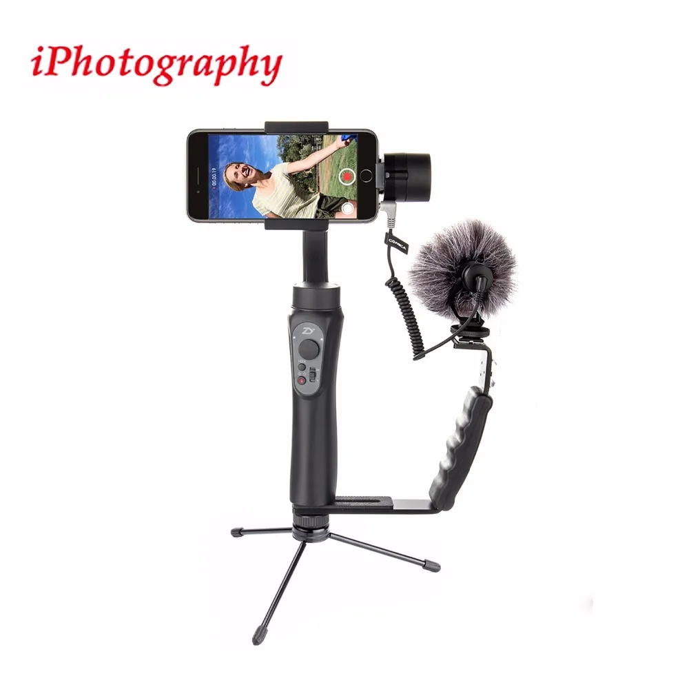 

Zhiyun Smooth Q Handheld Gimbal Stabilizer+Microphone+Camera Grip L Bracket+Stand,Handheld Gimbal Kit for Smartphone,for Camera