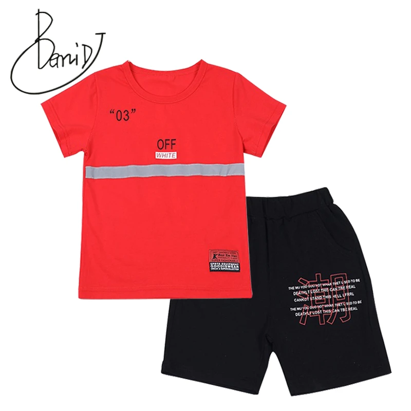 

boys clothes 2019 fashion New summer Boys Clothing kids Cotton T-shirt shorts sets Pants+T-shirt 2pcs toddler boys clothes