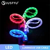 Micro USB Bright Data Line Cable Colorful emitting Charge Wire Led Luminous Tube USB Charging Cable 1M For iPhone 6S Android LED ► Photo 1/6