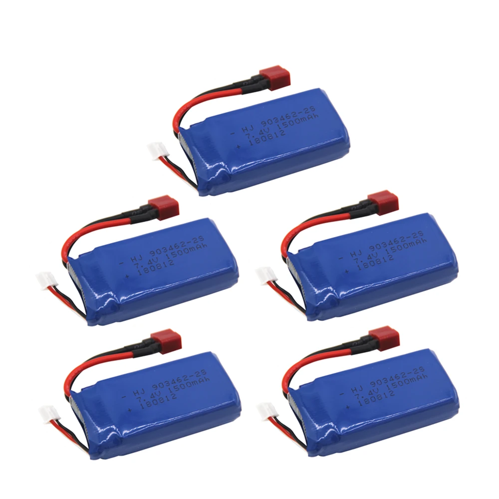 

5pcs 903462 7.4V 1500mAh 2s Lipo Battery 12423 12428 For Wltoys 12423 12428 Crawler Car Battery 1500 mah 7.4 V lipo battery 9125