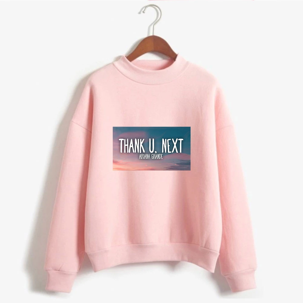 VAGROVSY Thank U Next свободная водолазка толстовки женские Ариана Гранде спасибо альбом хип-хоп пуловер Толстовка