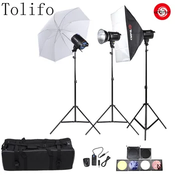 

Tolifo Photography Photo Studio Speedlite Lighting Lamp Kit Set 3*Studio Flash+3*Modeling Bulb/Light Stand+2*Softbox etc.