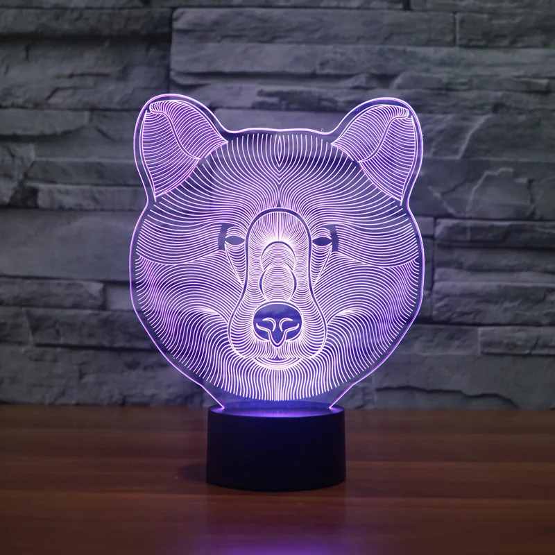 3D иллюзия 7 цветов сенсорный переключатель USB настольная лампа украшение для
