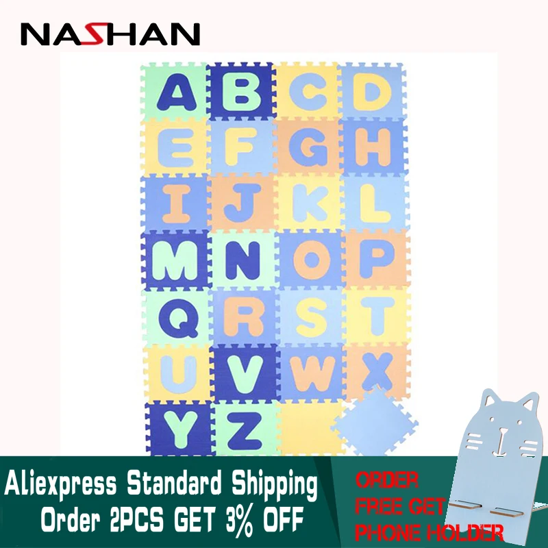 

Nashan 28PCS/Set Alphabet Baby Play Mat EVA Children's Soft Developing Crawling Rugs Foam Mat Puzzle Carpet for Kids Baby Games