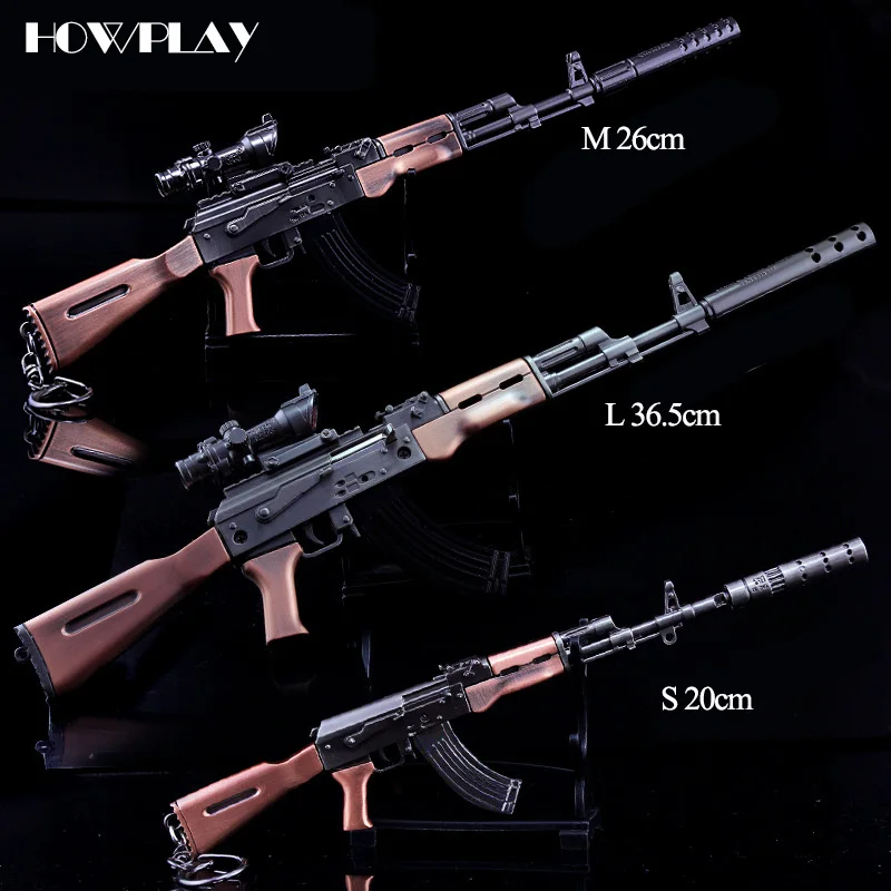 HowPlay PUBG брелок Металлический Игрушечный Пистолет QBZ95 SLR AKM винтовка Снайпер M416 M24 AWM