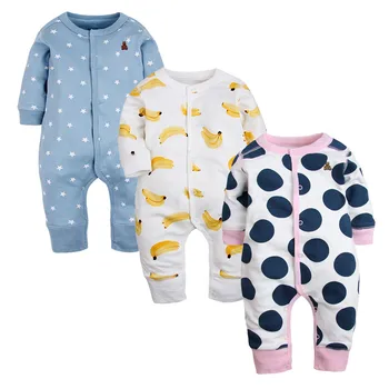 

3 PCS New Brand Baby Rompers Long Sleeves Cotton Newborn Baby Clothing Fashion Cartoon Printed Baby Pajamas Infant Baby Clothes