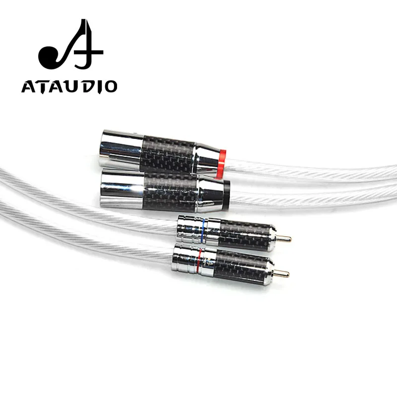 ATAUDIO посеребренный Hi Fi XLR папа к RCA Мужской кабель end 2rca 2 xlr Аудио 1 м 3 м|Кабели VGA| |
