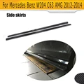 C Klasse Carbon Faser Auto Auto Seite Röcke Für Mercedes Benz W204 C63 2013 2014 2015 Auto Spoiler|Stoßstangen|Kraftfahrzeuge und Motorräder -