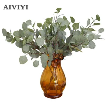 

Artificial plants eucalyptus branches plastic plants Flower arranging DIY flores autumn home wedding party decoration leaf wreat
