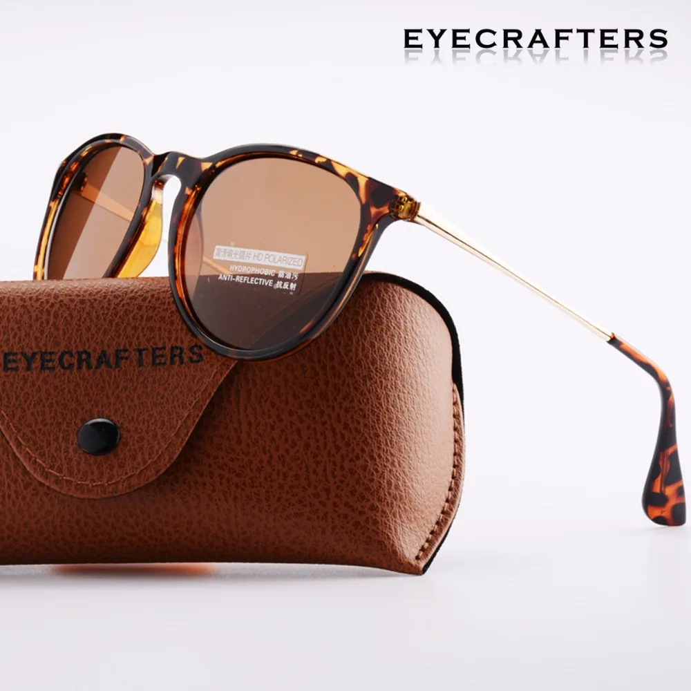 Коричневые брендовые дизайнерские поляризованные солнцезащитные очки черепахового цвета, Женские Ретро Винтажные Солнцезащитные очки кошачий глаз, женские модные зеркальные очки 4171