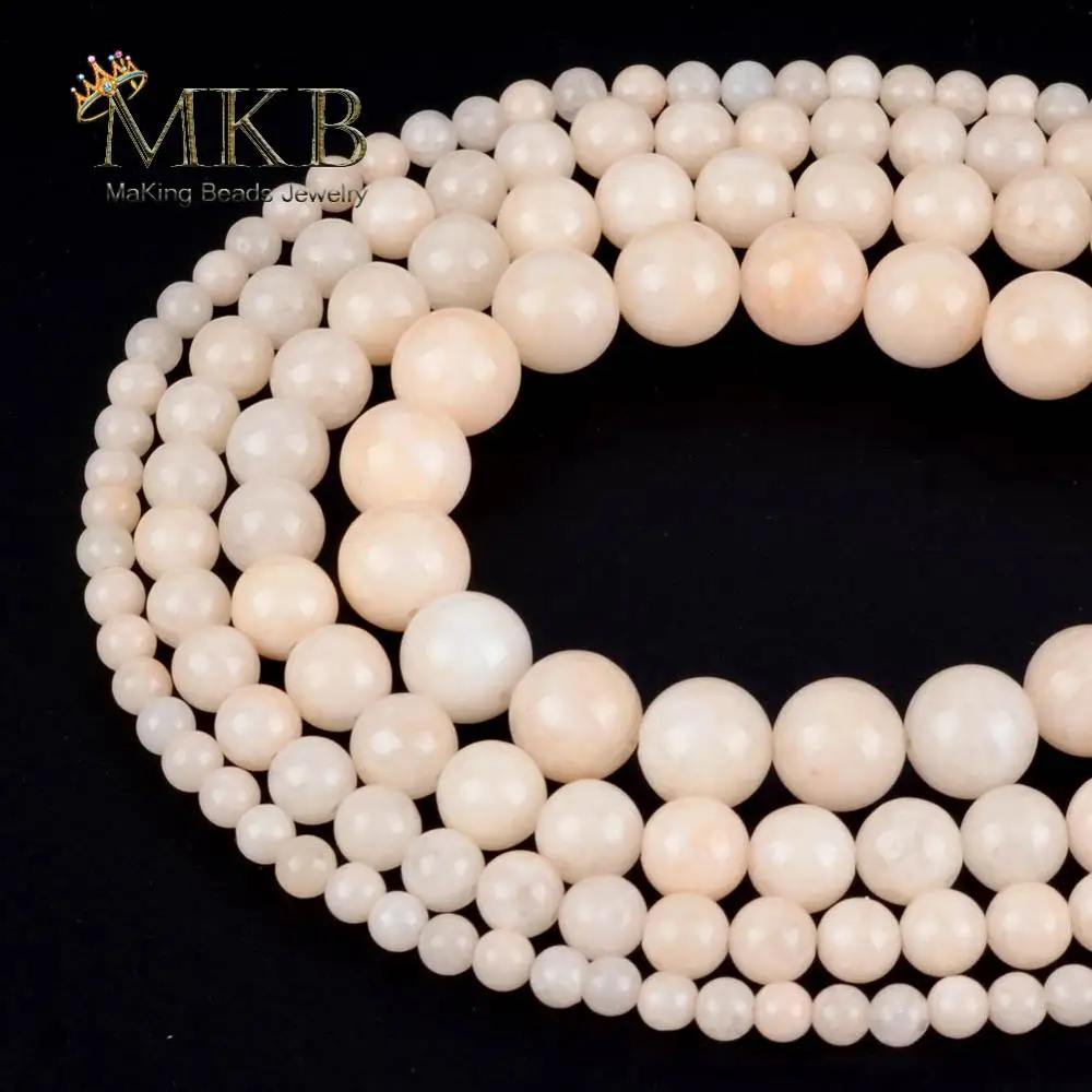 

Yellow White Angelite Stone Beads Natural Round Loose Beads For Jewelry Making 4-12mm Diy Bracelet Necklace 15" Strand Wholesale