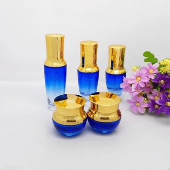 

free shipping 20/30/50g High-end acrylic cosmetics packing bottle ( blue ) Eye cream or Face cream box / bottle