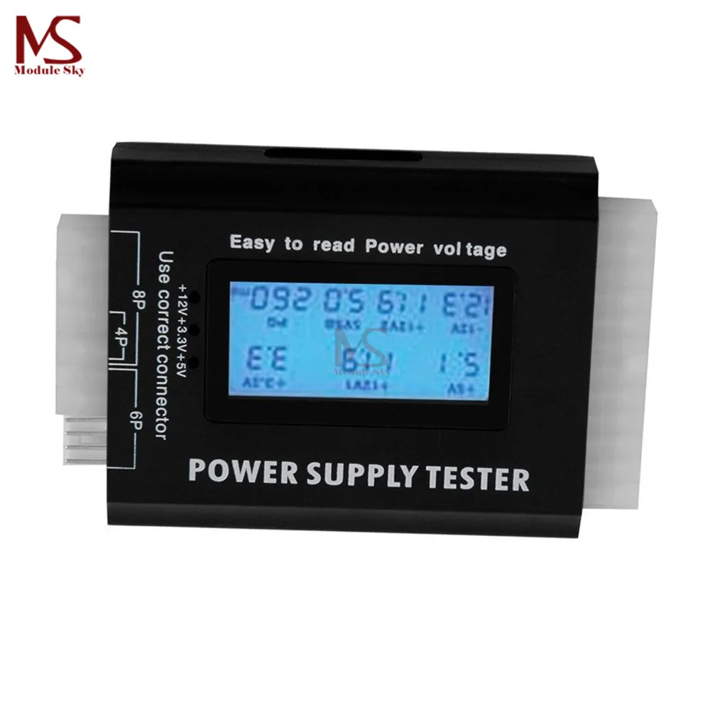 

Digital LCD Display PC Computer 20/24 Pin Power Supply Tester Checker Power Measuring Diagnostic Tester Tools