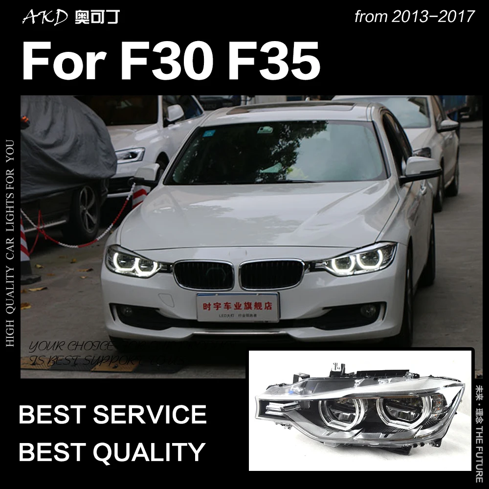 АКД стайлинга автомобилей для F30 F35 фары 2013- 320i 318i 325i фары DRL HID фара ангельский глаз биксеноновые фары аксессуары