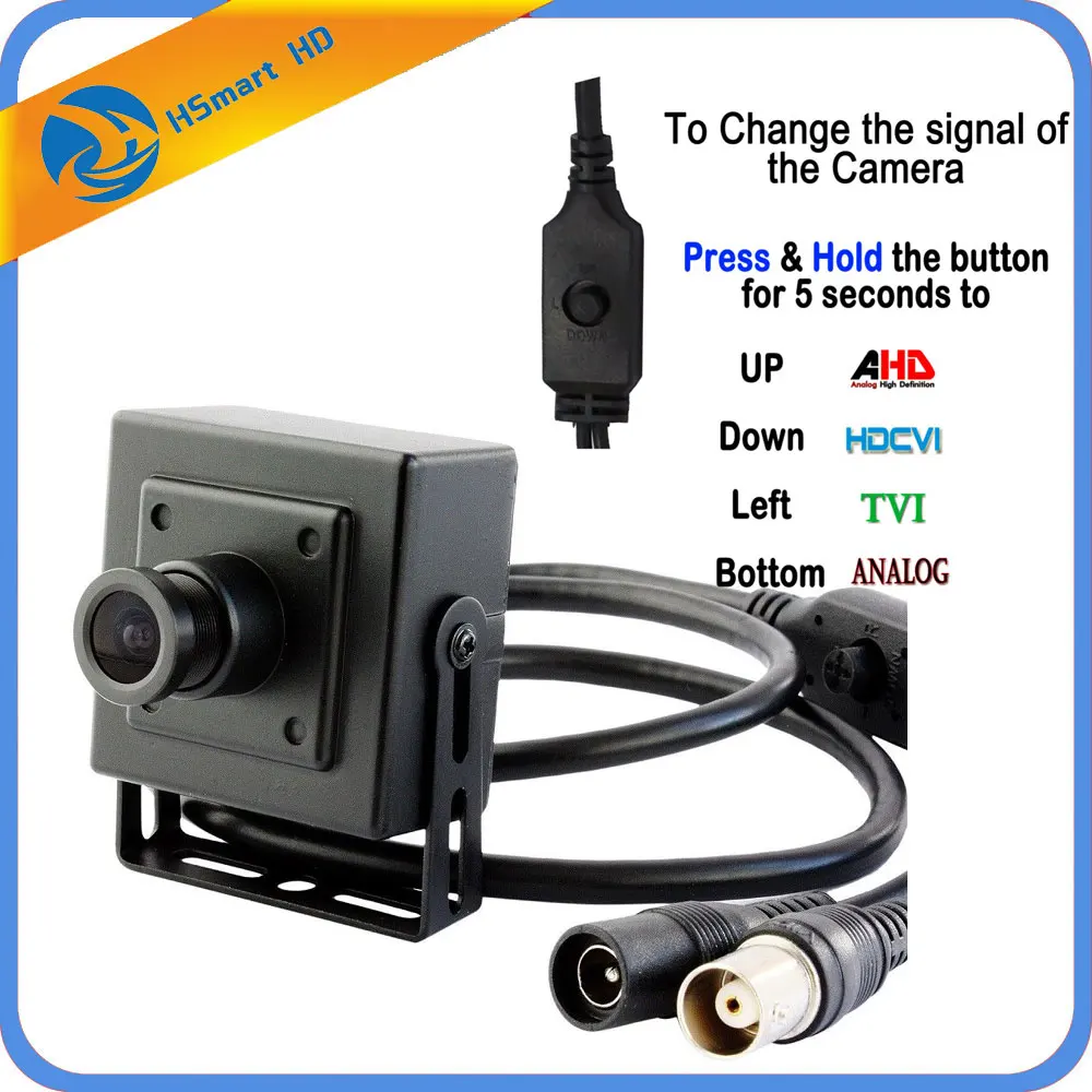 

Mini AHD Box Camera 2.0MP 1080P 4 in 1 CAMERAS CVI TVI CVBS Indoor Security CCTV H.264 3.6mm Lens