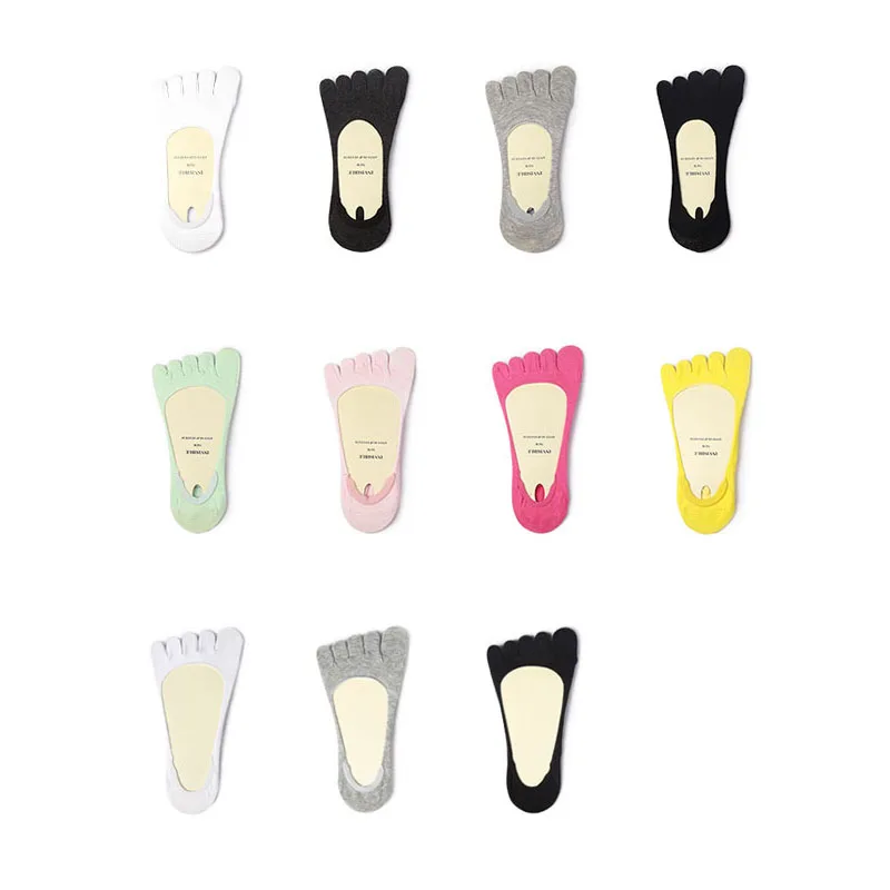 

Fashion 5 Fingers Socks Men Women Breathable Cotton Non-Slip Toe Boat Socks Invisible Toe Short Men's Sock Meias High Quality