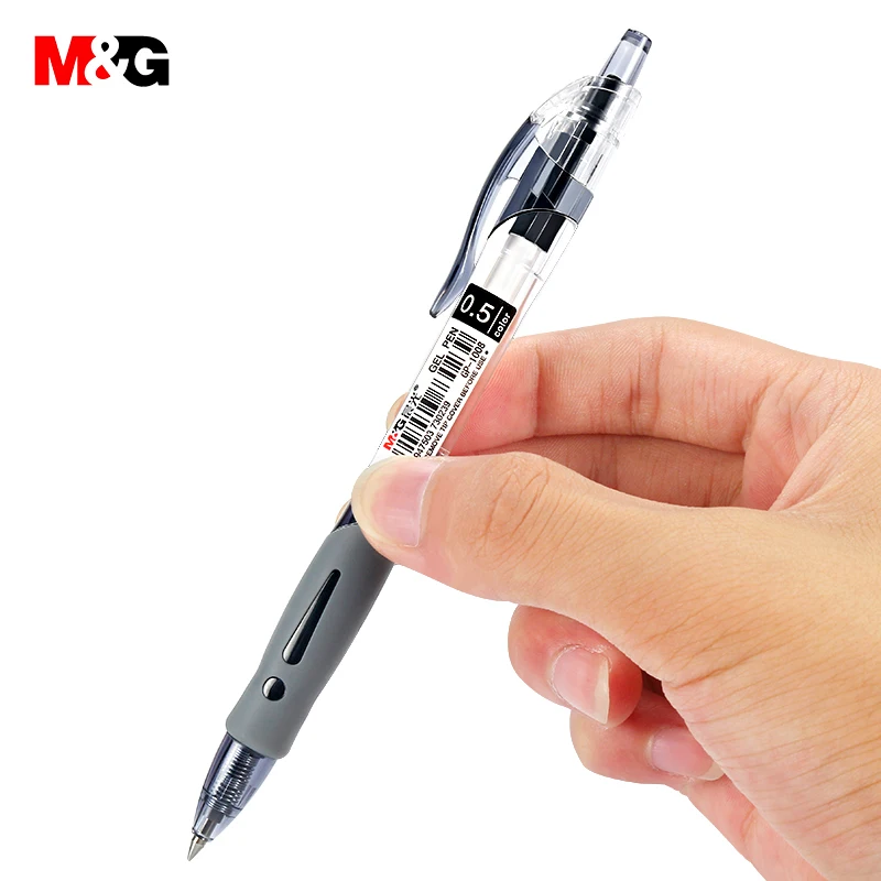 M& G 2 шт./лот, гелевая ручка, 0,5 мм, удобная ручка для школьников, ручки для письма, большой объем, гладкие чернила