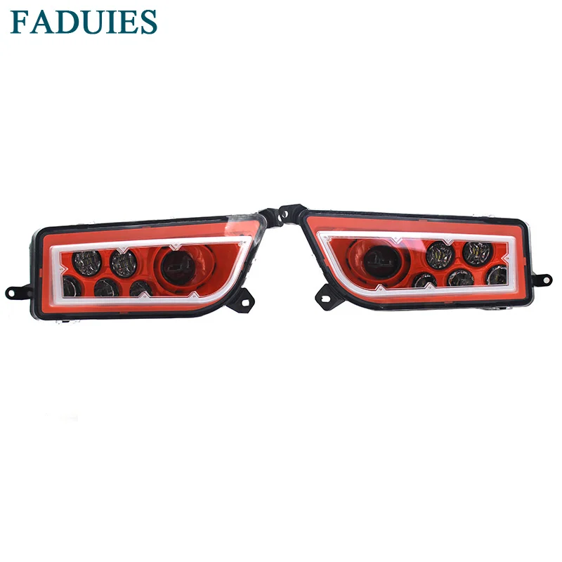 FADUIES ATV Polaris General 1000 Led Headlighs , Polaris RZR XP1000  Turbo Full Halo Angel Eyes LED Replacement Headlight Kit (4)