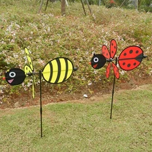 Случайный цвет Мультфильм Желтая Пчела/Божья коровка ветряная мельница вихревая ветряная вертушка домашний дворовый садовый декор