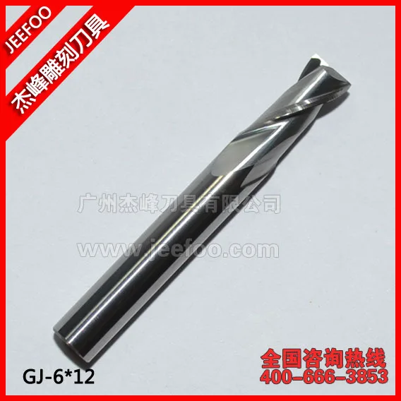 

6*12mm Two Flutes Spiral Tools, Carving Tool Bits, Engraving Tool Cutters,End Mill Cutters for CNC Router Machine