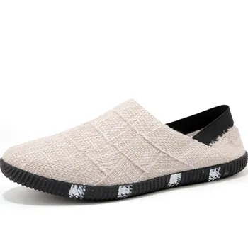 

2019 Mens Fashion Shoes Casual Male Breathable Canvas Shoes Men Chinese Fashion Soft Slip on Espadrilles for Men Loafers T1-41