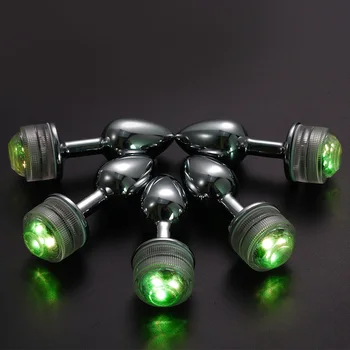 LED Colorful Light Metal Anal Plug NO Vibrator Masturbator For  Adult Game Anal Dildo Erotic Toys Intimate Goods Vagina Massager 4