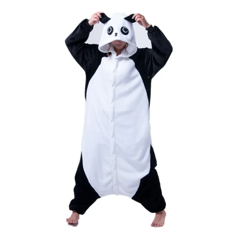 

Animal Flannel Costume Kungfu Panda Onesies (not include slipper) Adult Pajama Clothes For Halloween Carnival Masquerade Party