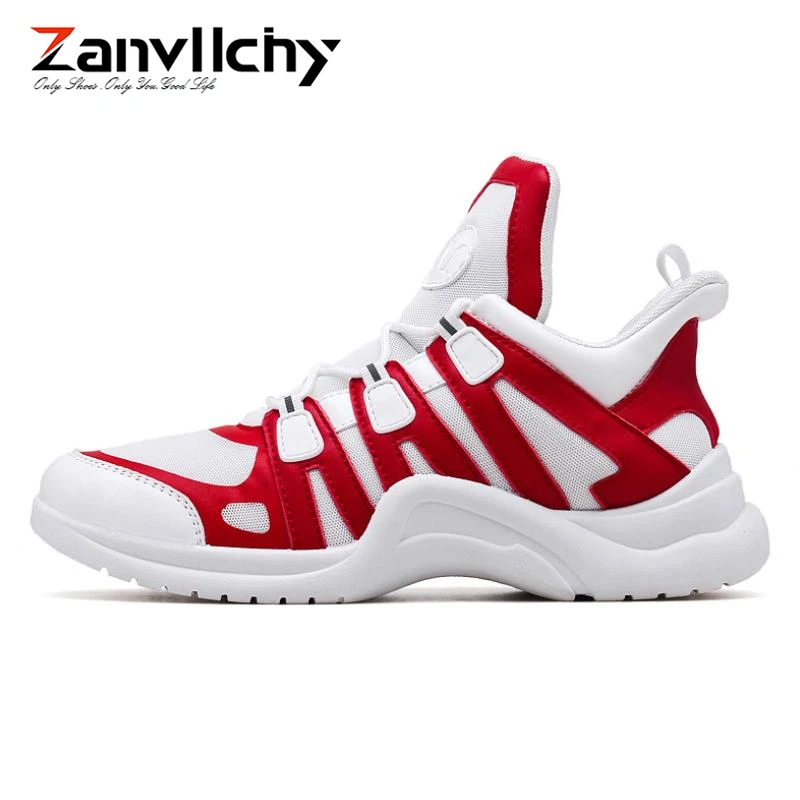 

Zanvllchy 2018 Autumn And Winter Mens Casual Shoes Fashion Ugly Shoes Trending High Top Sneakers Men Mesh Leather Tenis Trainers