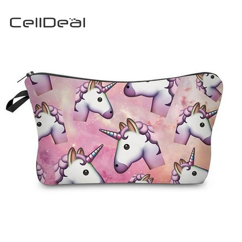 

CellDeal Fashion Popular Make Up Bag 12 Patterns Girl Daily Leisure Style Makeup Bags Women Artist Unicorn Printed Cosmetic Bag