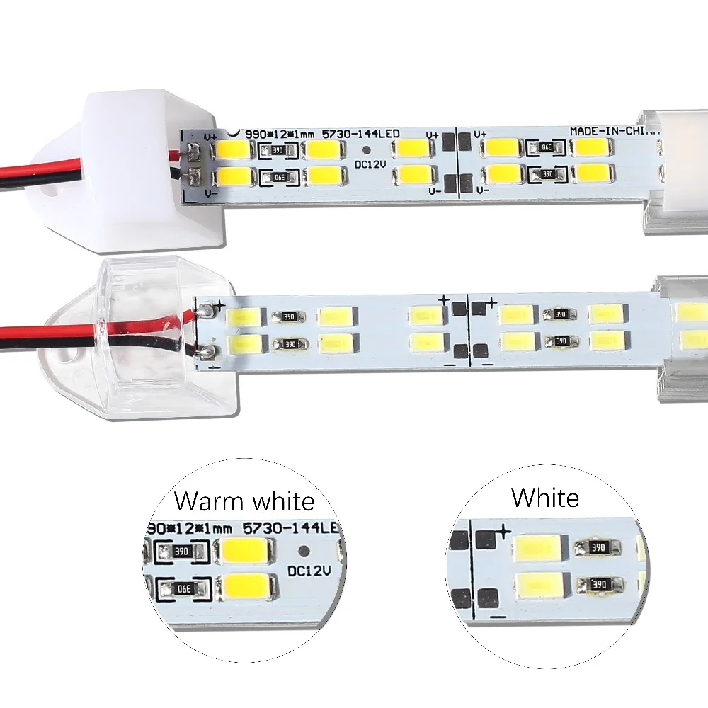 5 шт. 50 см DC12V супер яркий двойной ряд 5730 светодиодный свет бар жесткий линейный светильник 5730 в U алюминиевый чехол для ПК Cabinet Light Новинка