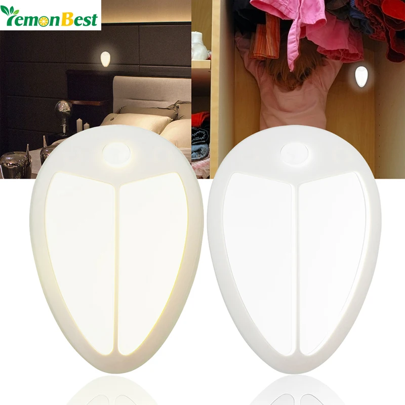 LemonBest Перезаряжаемые битл USB LED ночник движения Сенсор Беспроводной настенный