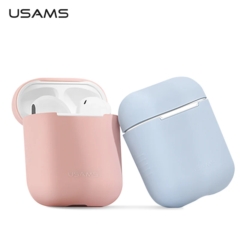

USAMS Air Pods Protector Case for Apple AirPods Ultra Thin Silicone Cover Wireless Bluetooth Headphone Air Pods Protective Case